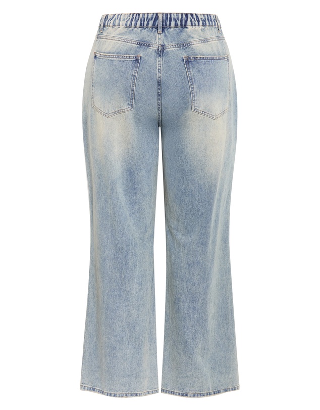 City Chic - Plus size Harley Fit Talia Wide Leg Jean - mid wash
