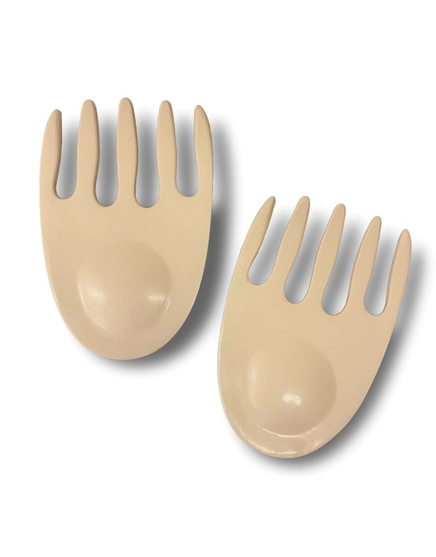 Urban Attitude - Urban Attitude SHELLY Salad Hands Servers Length 14cm, Width 9.3cm - Stone Ivory