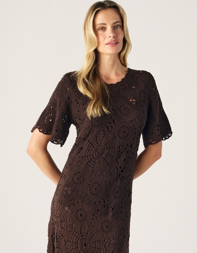 MOS The Label - Anouk Crochet Midi Dress
