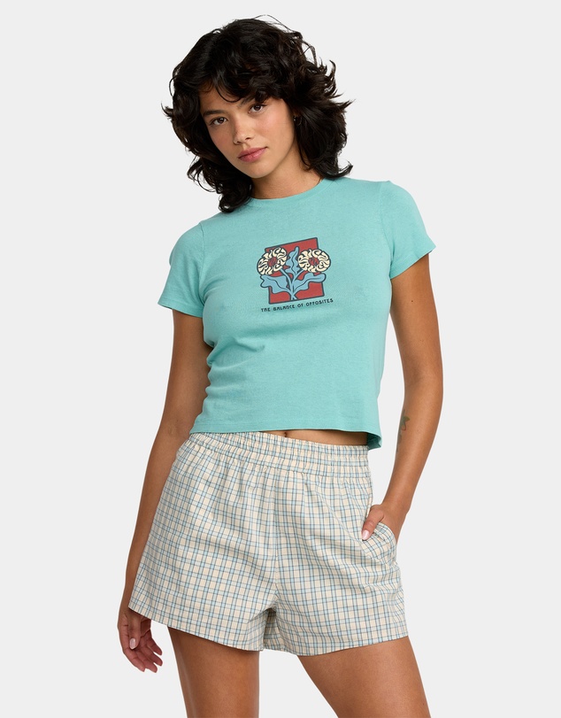 RVCA - Womens Mikey Boxer Elastic Waist Shorts