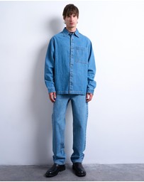 Topman - Regular Fit Denim Overshirt
