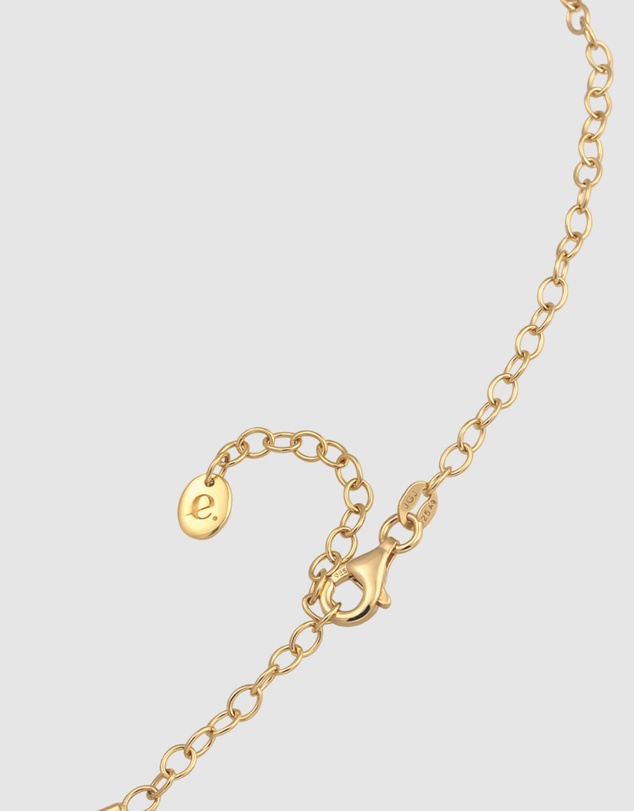 Elli Jewelry - Necklace Women Elegant White Shell Pearl 925 Sterling Silver Gold Plated