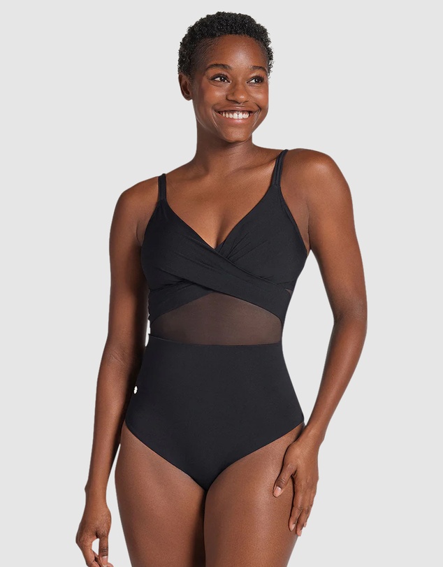 Leonisa - Recycled Nylon Shaping One-Piece Swimsuit with Mesh