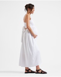 Ripe Maternity - Simone Tie Back Linen Dress