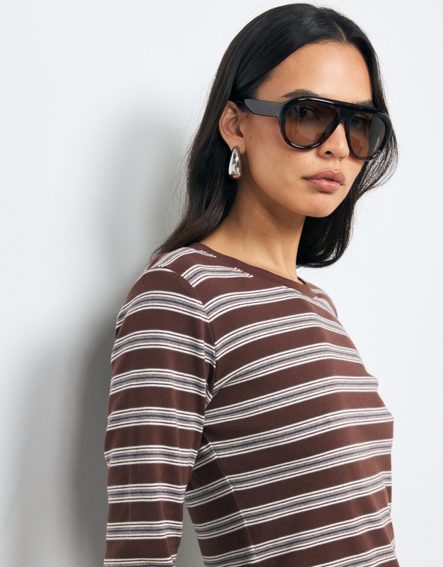 AERE - Zara Stripe Long Sleeve T-Shirt