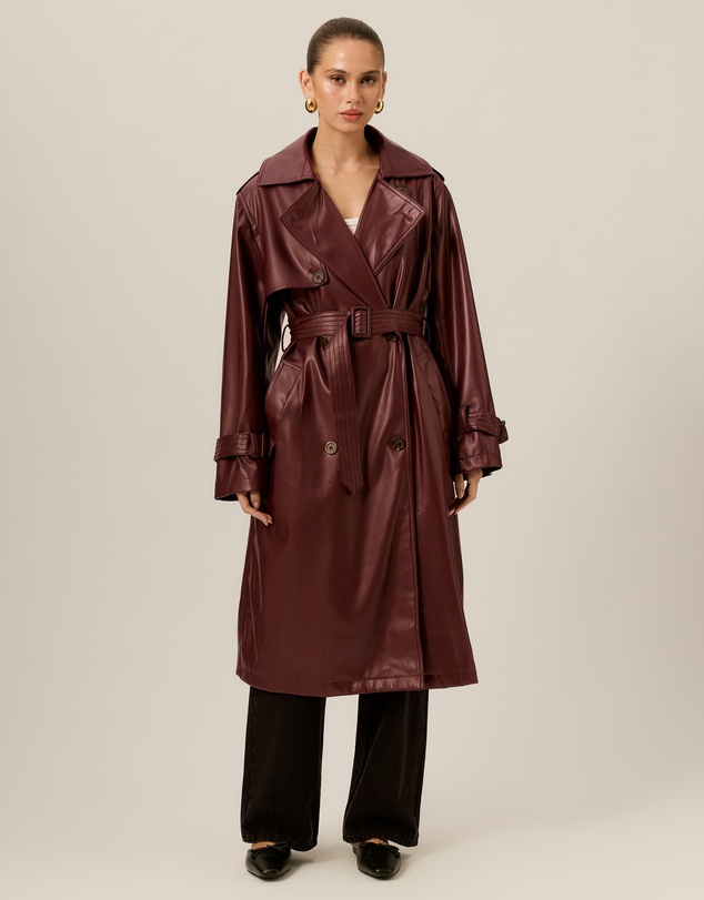 Tussah - Tess Leather Look Trench Coat