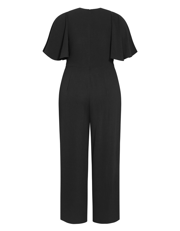 City Chic - Braelynn V Neck Jumpsuit - black