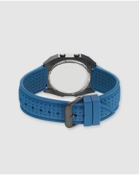 Maxum - Raglan Tide Watch – Black Case, Black Dial & Blue Silicone Strap