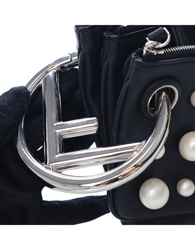 Pre-Loved by Azura Reborn - Pre-Loved Leather Pearl Studded Triplette Clutch