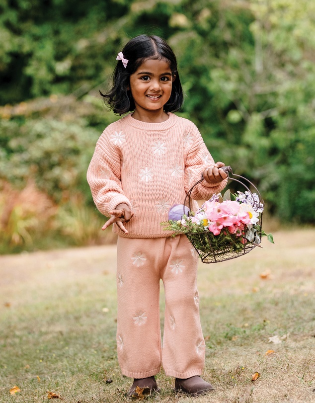 Kynd Baby - Embroidered Knit Flare Pant in Pearl