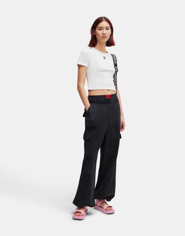 HUGO - Cotton Cropped Slim-Fit Logo T-shirt