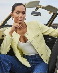 Sosandar - Boucle Jacket With Embellished Buttons