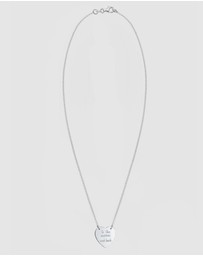 Elli Jewelry - Necklace Pendant Love Heart Wording in 925 Sterling Silver