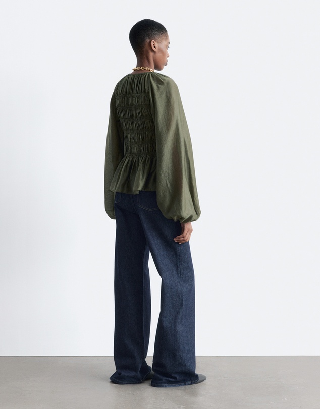 & Other Stories - Balloon-Sleeve Smocked Blouse