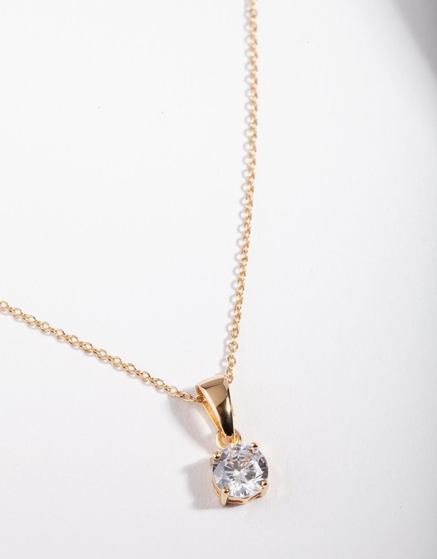 Lovisa - Gold Plated Sterling Silver 1 Carat Cubic Zirconia Necklace