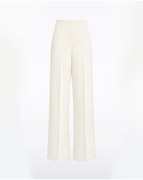 Carla Zampatti - Ivory Crepe High Waisted Wide Leg Pant