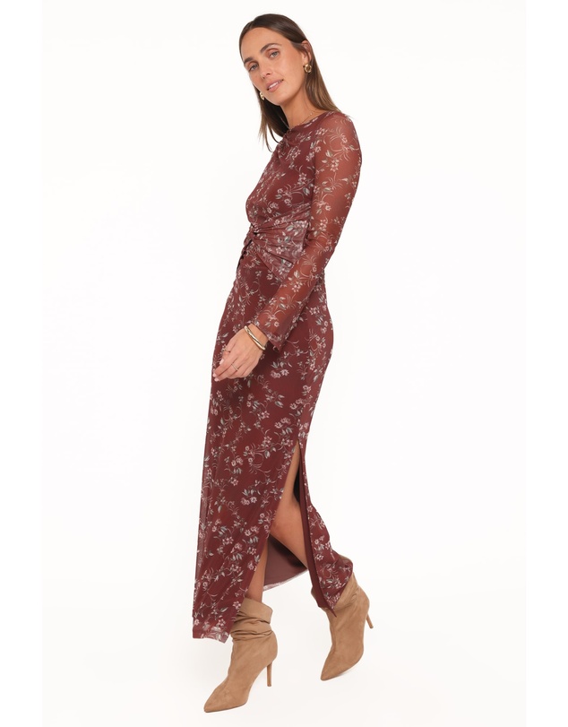 Petal & Pup - Nash Long Sleeve Dress - Rust Floral