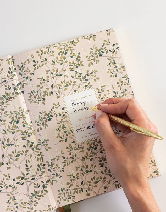 Bespoke Letterpress - 2026–2027 Weekly Financial Year Planner – White Blossoms