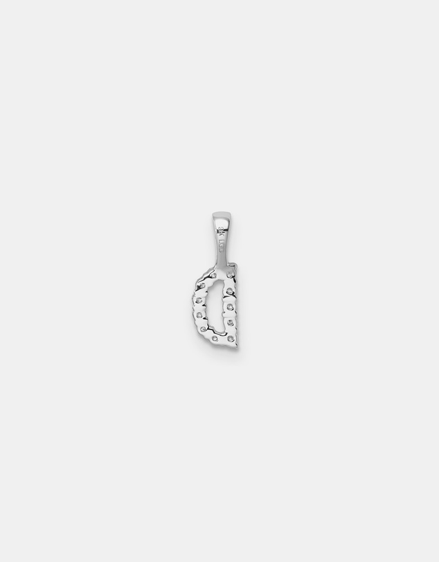 Zoe Olivia - 9K White Gold Lab Grown Diamond Initial D Pendant