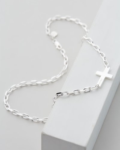 Falling Cross Maxi Necklace