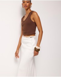 AERE - Noa Linen Midi Skirt