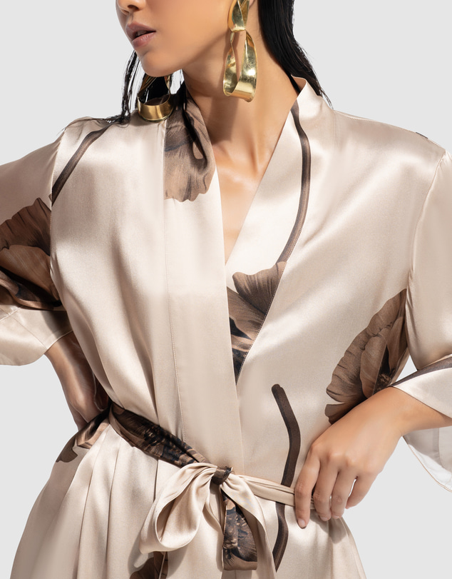GINIA - Silk Long Robe