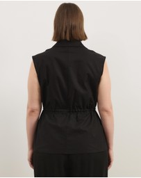 Atmos&Here Curvy - Charlotte Sleeveless Longline Linen Top