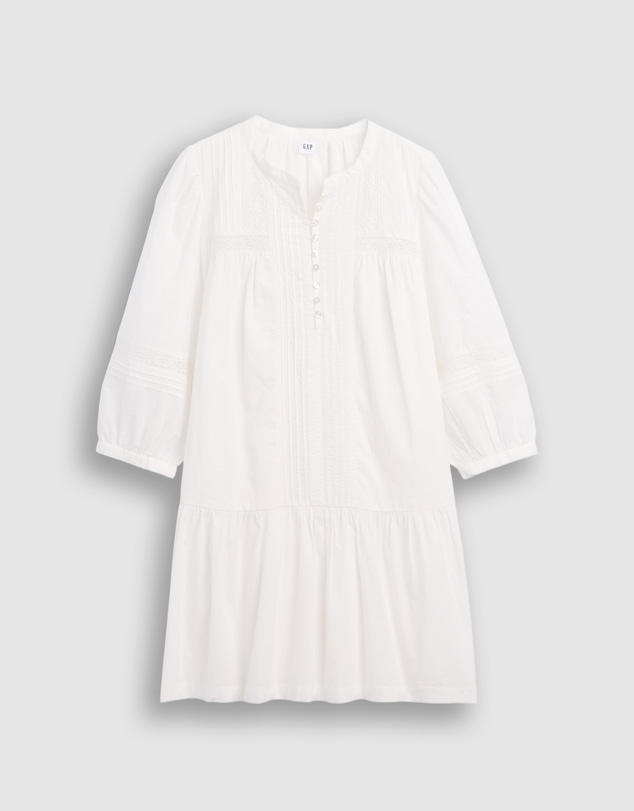 GAP - LS Mini Lace Insert Henley Dress