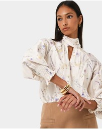 Forcast - Aurae Floral Tie Blouse