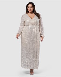 Pink Dusk by Curve Project - All I Want Sequin Maxi Dress