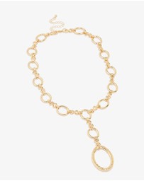 Lovisa - Gold Plated Oval Link Hammered Large Y-Necklace