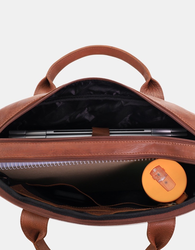 Pierre Cardin - Pierre Cardin Rustic Leather Computer Bag