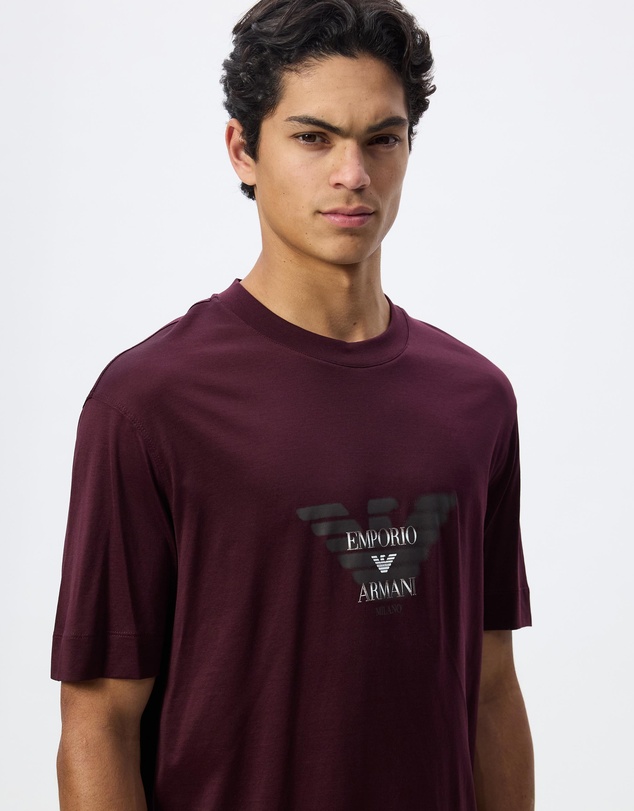 Emporio Armani - Graffiti Eagle Logo Print Jersey T-Shirt