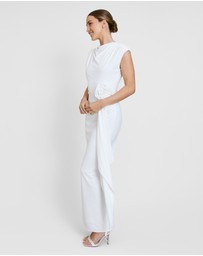 Six Stories - Cap Sleeve Corsage Stretch Dress