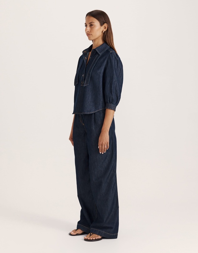 SABA - Bridie Puff Sleeve Denim Shirt