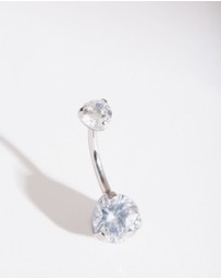 Lovisa - Titanium Classic Diamante Belly Bar