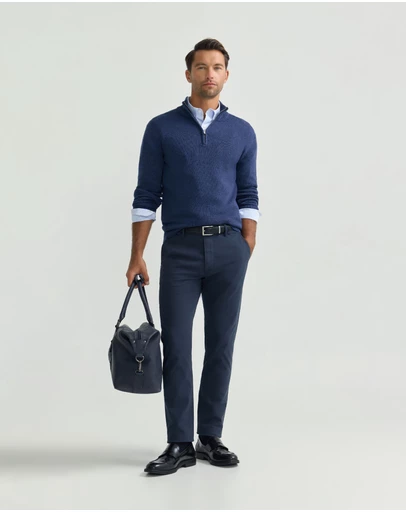 Oxford - Robert Zip Neck Knit Pullover