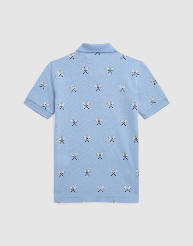 Polo Ralph Lauren - Tennis-Print Cotton Mesh Polo Shirt - ICONIC EXCLUSIVE - Babies-Kids
