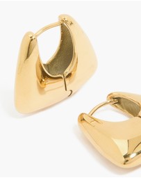 Lovisa - Waterproof Gold Plated Stainless Steel Trapezoid Hinged Hoop Earrings