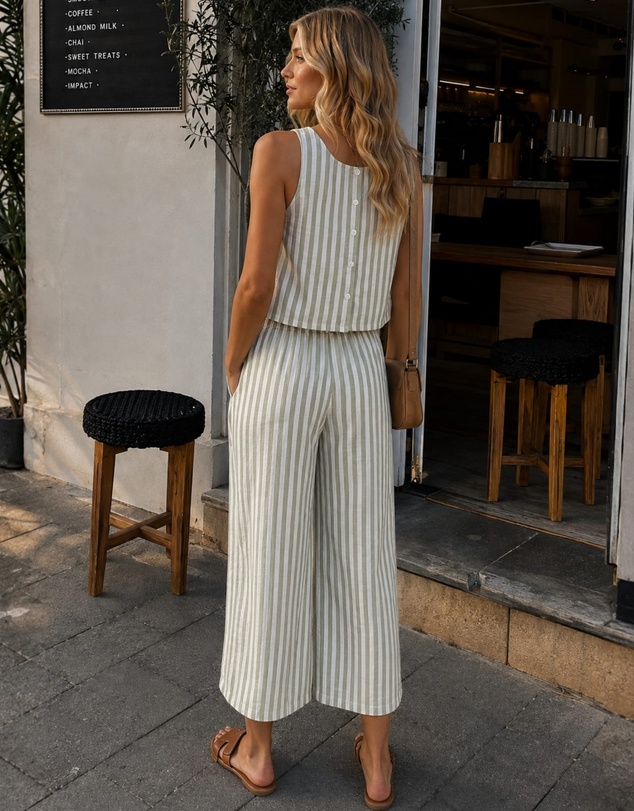 Esther & Co - Lizo Top - Khaki Stripe