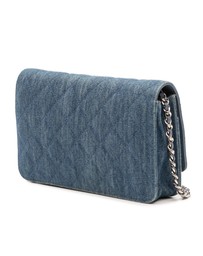 Pre-Loved by Azura Reborn - Pre-Loved Quilted Denim Camellia Wallet On Chain Denim