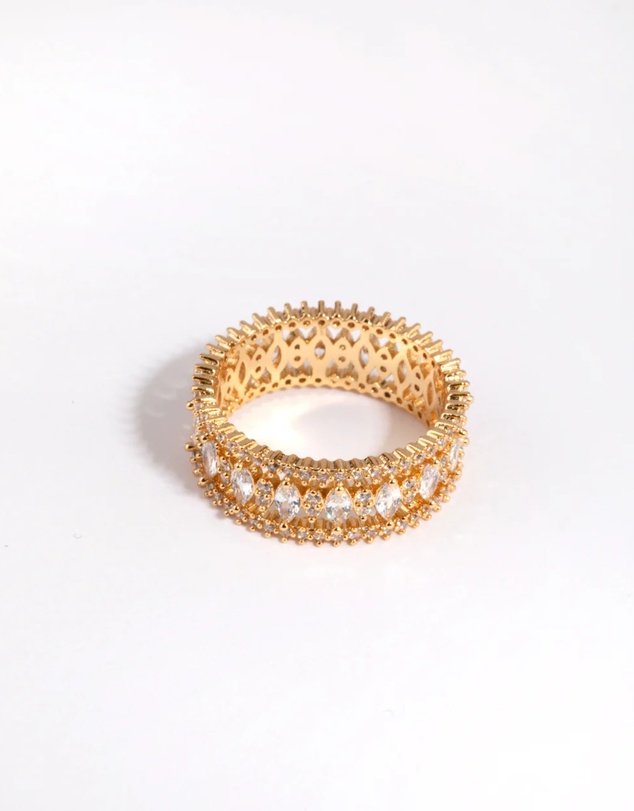 Lovisa - Gold Plated Ring with Cubic Zirconia