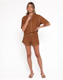 Petal & Pup - Melody Knit Short Set - Chocolate