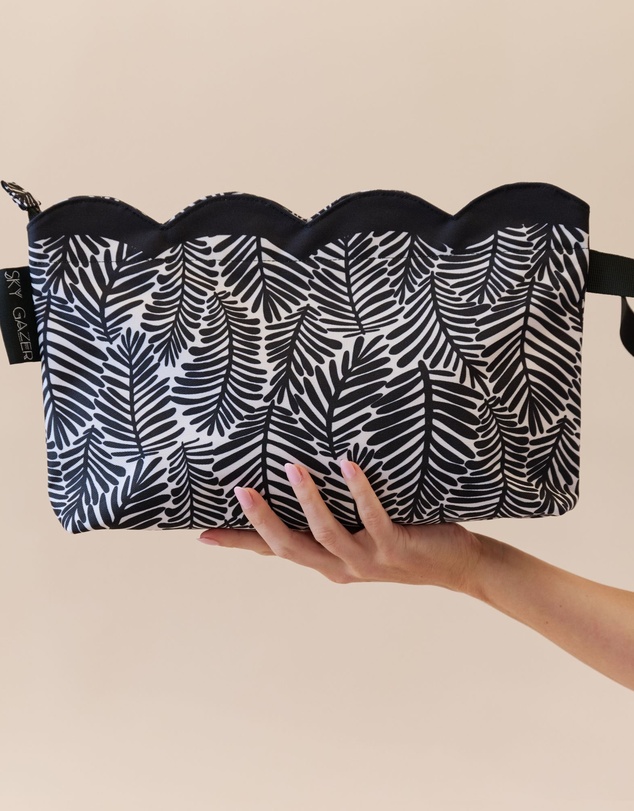 Sky Gazer - Scalloped Edge Wet Bag- Palm Noir