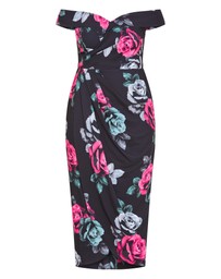 City Chic - Claire Print Off Shoulder Dress