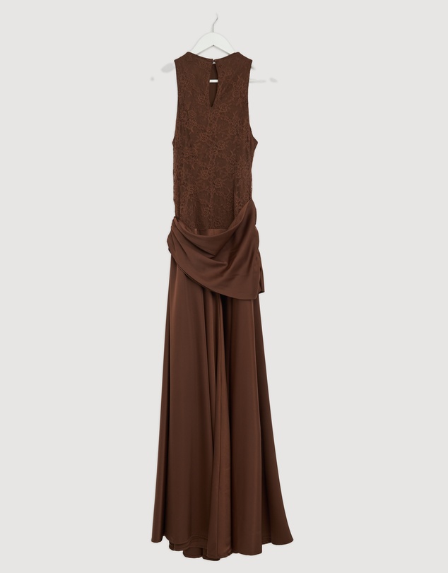 Revibe - Repaired CHANCERY Layla High Neck Lace Panelled Maxi Dress - AU 8