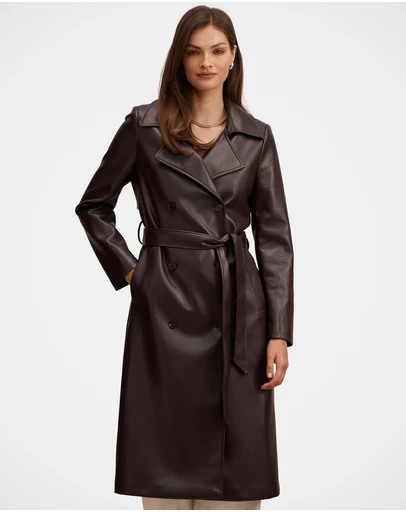 Forever New - Sabina Faux Leather Trench Coat