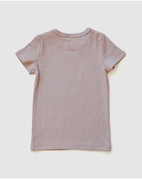 WITH LOVE FOR KIDS - BASICS Wide Ribbed Short Sleeve Top - Kids