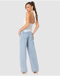EDIKTED - Esme Sheer Lace Halter Top