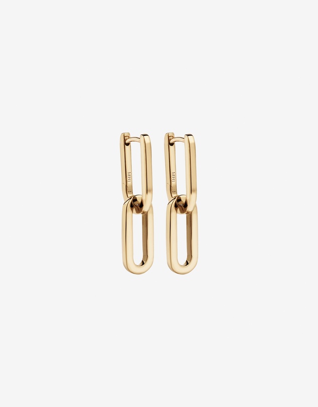 Michael Hill - Paperclip Huggie Drop Earrings in 10kt Yellow Gold